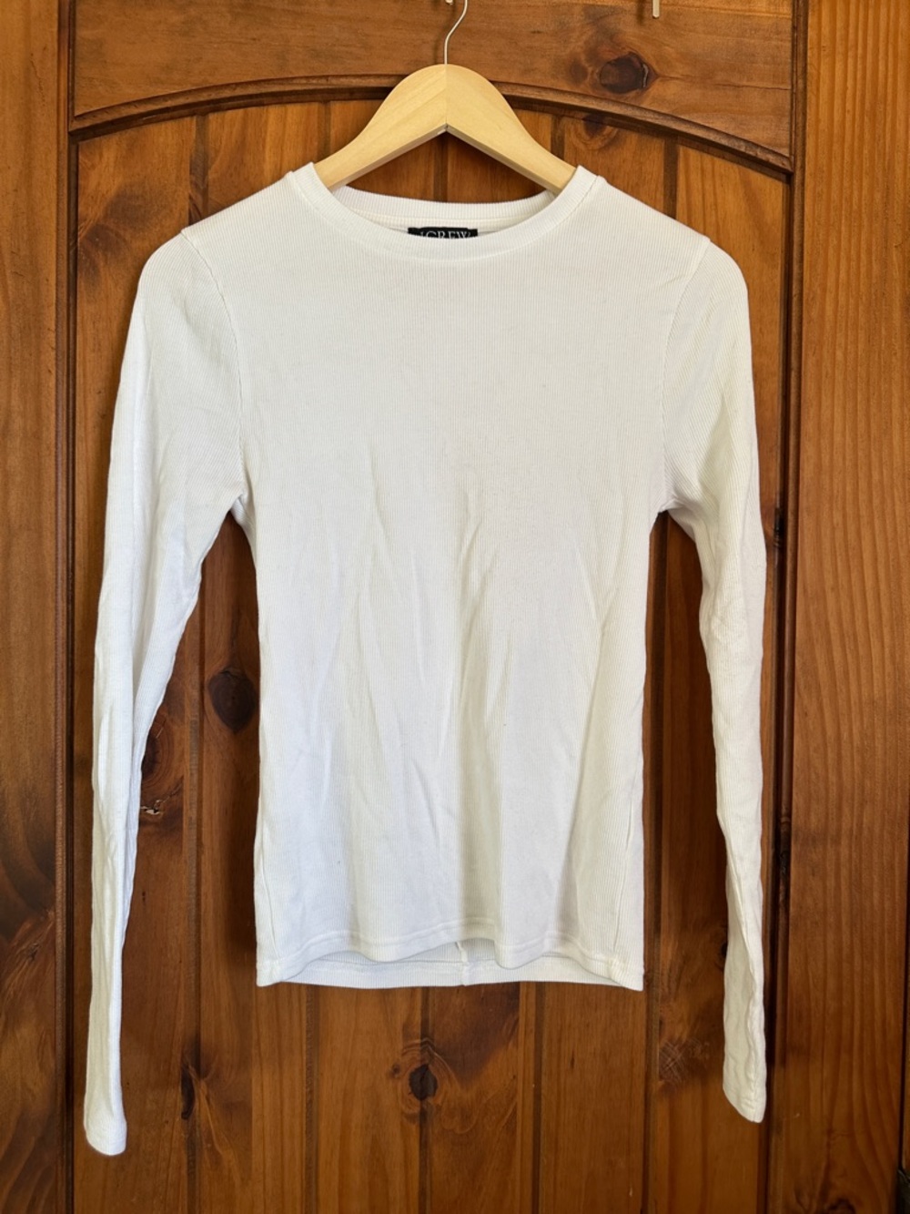 J.Crew Cream Ribbed Tee Top